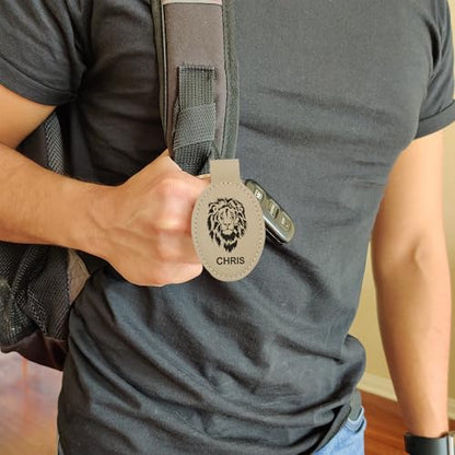 LaserGram Oval Keychain, Allah 1, Personalized Engraving Included (Beige) - color: Beige