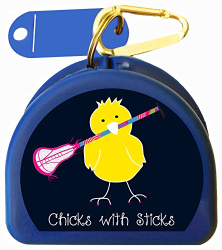 Lacrosse Case for Mouthguards, Retainers - Lacrosse Chick - color: Blue