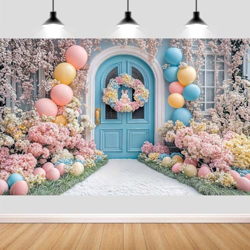 4X4ft Easter Backdrop Spring Easter Garden Photography Backdrop Pink Floral Colorful Eggs Background Kids Children Party Supplies Decorations Backdrops Photo Studio Props Supplies - color: Easter 02, size: 4X4FT