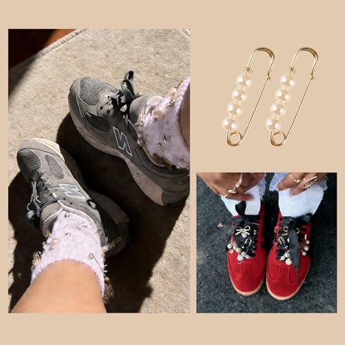 12 Pcs Pearl Brooch Pins for Women Clips Artificial Pearls Decorative Safety Pins for Dresses Skirts Sweaters Cardigans Shawls