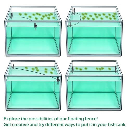 Psyqtsuary Floating Plant Corral for Aquarium, Floating Plant Fence for Aquarium Accessories, Fish Tank Plant Fence Adjustable Height with Water Level, Suitable for All Floating Plants and Aquariums