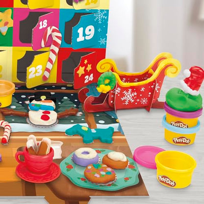 Play-Doh Holiday Advent Calendar for Kids 3 and Up, 24 Day Countdown, Multiple Surprise Gifts Behind Each Door, Arts & Crafts