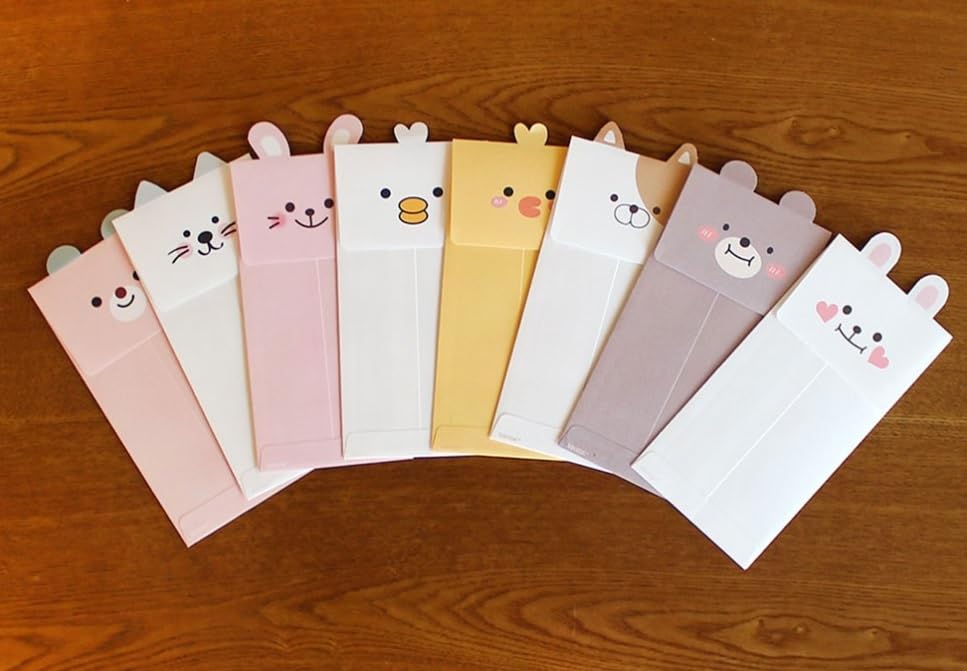 8 Pcs Money Envelopes Cash Envelopes, 8 Designs, 3.35 x 6.77 Inch (Cute Animal) - style: Cute Animal