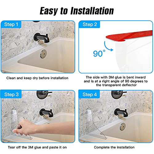 Tiga 2 Pieces Bathtub Shower Splash Guard, Bathroom Bath Tub Splash Guards with 3M Super Viscose, Perfectly Matched to Shower Curtain Weights