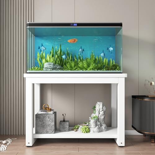 Fish Tank Stand,2-Tier Fish Stand Cabinet, Steel Frame & Wooden Plate Rack for Reptiles, Home Storage Shelf, Versatile Table Organizer, Durable & Stylish Fish Tank Stand - color: A, size: 50x30cm(19 3/4"x11 3/4")
