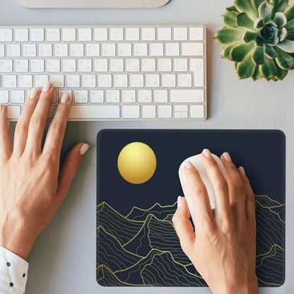 Golden Mountains Lines Moon Mousepad Non-Slip Rubber Base Mouse Pads for Computers Laptop Office Desk Accessories Mouse pad 7.9 x 9.5 in - color: Golden Mountains