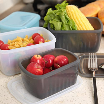 3-Piece Silicone Food Storage Containers Reusable Box Bento 9.2oz 18.3oz 33.8oz Lunch Leftovers Meal Prep Container for Vegetables Fruits Meat Fish Grains Store