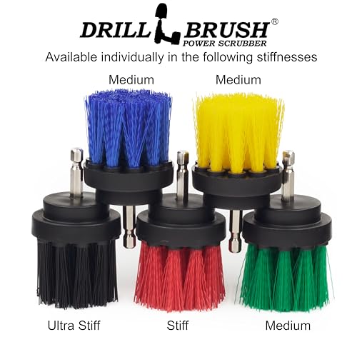 Outdoor Cleaning Brushes - Stiff Bristle Deck Scrubbing Brush - Siding | Concrete Scrub Brush - Bird Baths Cleaning Tool - Garden Statues Cleaning Equipment - Granite Headstone Restoration Brush - color: Red