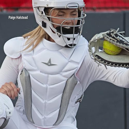 All-Star Adult PHX Paige Halstead Fastpitch Softball Chest Protector - color: White/Black, size: Small