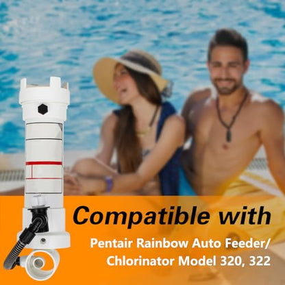 Pool Chlorinator Parts, 1/2" NPT 90-Degree Tube Connector, 5/8" OD Tube, Tube Support Compatible with Pentair Rainbow Auto Feeder/Chlorinator Model 320 322 Replace#: R172272 R172091 R172253