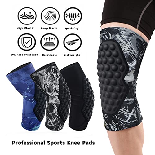 Topeter Protective Knee Pads 1 Pair Basketball Crashproof Antislip Knee Sleeve, 1 Pair (Grey XL) - color: Grey, size: X-Large