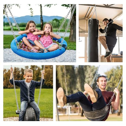 2 Pack Punching Bag Chain, Heavy Duty Hanging Swing Chain with 4 Carabiners, 550LB Capacity Hammock Hardware Kit for Punching Bags Swing Chairs Hammocks Trapeze Yoga Indoor & Outdoor Gym