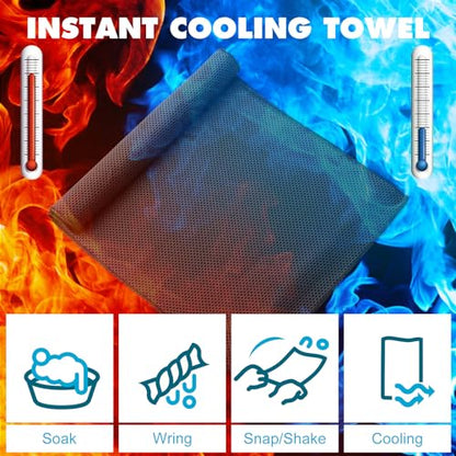 Honoson 20 Packs Cooling Towel Ice Towel Microfiber Sports Towel Breathable Chilly Towel with Bag Wet Towel for Neck Men Women Stay Cool Yoga Gym Golf Workout Travel Camping Beach Accessories - size: 16 x 43 inch