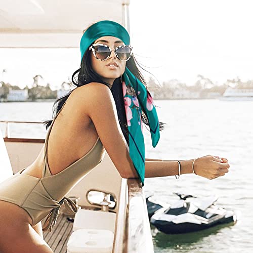 vimate 35" Square Silk Like Head Scarf - Women's Fashion Satin Scarf Bandana for Hair Wrapping at Night. - color: H#. Style--51