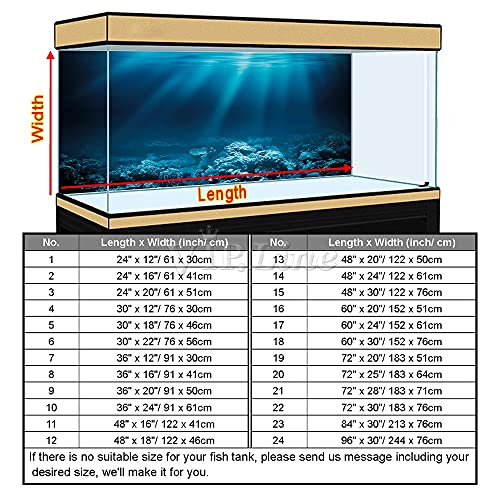 Seabed Coral Aquarium Background Poster PVC Fish Tank Decorations Landscape (60" x 30"/ 152 x 76cm) - size: 60" x 30"/ 152 x 76cm