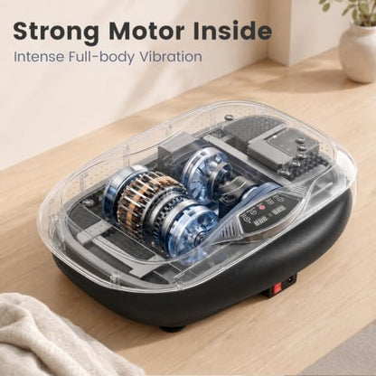 Natini Vibration Plate Exercise Machine - Power Vibrating Plate for Lymphatic Drainage,Whole Body Workout Machine for Women Weight Loss Home Fitness, - style: Black