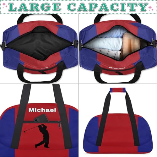 Custom Name Sports Duffel Bag Training Bag, Golf Silhouette | Personalized Named Practice Travel Overnight Training Bag - color: Color 11