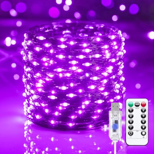 Minetom Halloween Fairy Lights Plug in, 33ft 100LED Twinkle String Lights - color: Purple, size: 33ft