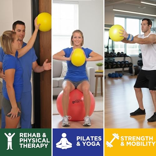 THERABAND Mini Ball, 9-Inch Pilates & Yoga Exercise Ball, Small Inflatable Core Ball for Stability, Balance, Rehab, Physical Therapy & At-Home Workouts, Soft Non-Slip Surface, Standard Version - style: Original