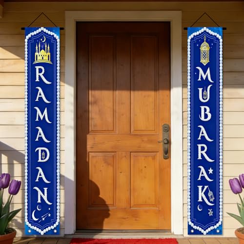 Nuxovilar Ramadan Porch Sign Entrance Banner Set 12x71in Polyester - color: hd13421