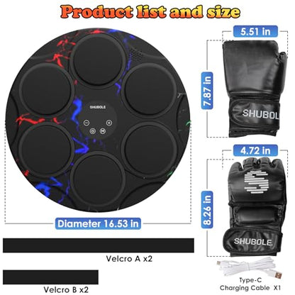 Music Boxing Machine with Gloves - Wall Mounted Punching Trainer for Adults & Kids, 9-Speed Punch Game, Wall Boxing Punching pad, 2025 Upgrade Gifts for Boys Age 6+ - style: Lightning
