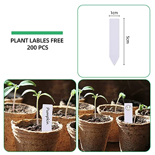200-Pack 3.15 Inch Peat Pots for Seedling with 200 Pcs Plant Labels,Outdoor Garden Germination Nursery Pots,Biodegradable Seed Starter Pots Kits - style: 200P