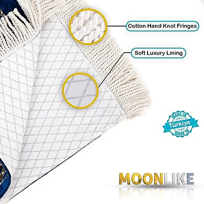 Thick Islamic Prayer Mat, Gifts for Muslim Women & Men, Adult Salah Mat, Eid Mubarak Blue - color: Blue