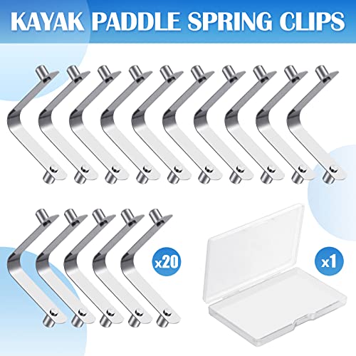 Oudain 20 Pcs Stainless Steel Universal Clip for All Swimming Pool Push Button Spring Clip Spa Skimmer/Nets Locking Double Pin and 1 Pcs Plastic Storage Box for Above Ground or Inground Pool
