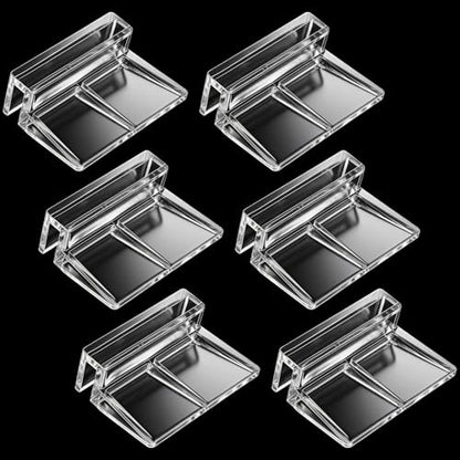 6Pcs Aquarium Lid Clips 5mm Rimless Aquarium Glass Top Clips | Acrylic Clear Tank Lid Support Holder Clips for Rimless Aquariums