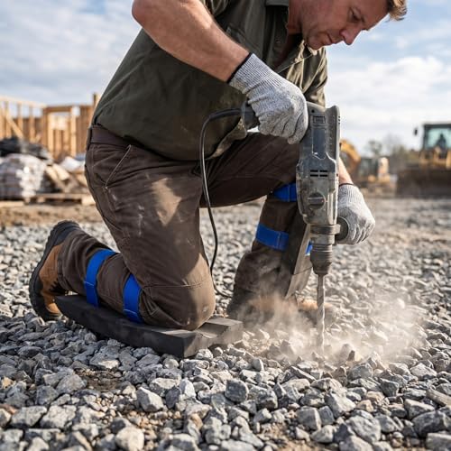 Toe Knee Crawler Knee Pads for Attic Work with Free Gloves – 60° High-Density Foam Shin Protection, Non-Slip Wide Straps, Lightweight Crawling Gear for Construction, Insulation & Flooring