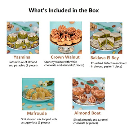 Layla’s Delicacies Mediterranean Special Occasion Gift Box - Handmade Healthy Mixed Nutty Flavors Pastries - Halal, Vegetarian, Gluten Free - 9 Bite-Size Treats - color: Special Occasion Gift Box, size: 9 Count (Pack of 1)