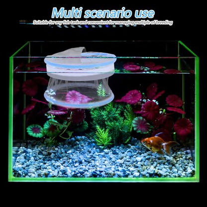 Floating Fish Breeding Box and Aquarium Hatchery Tank with Nylon Mesh Isolation, Small Fish Incubator for Guppy Fry and Shrimp Nursery