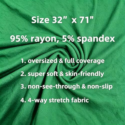 Lina & Lily Non-see-through Premium Jersey Maxi Hijab Head Scarf Wrap for Muslim Women - color: Emerald Green