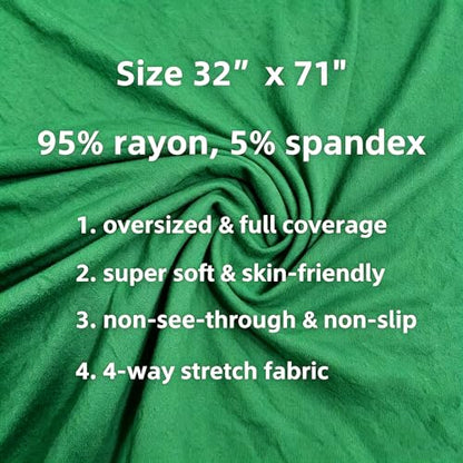 Lina & Lily Non-see-through Premium Jersey Maxi Hijab Head Scarf Wrap for Muslim Women - color: Emerald Green