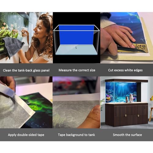 Fantasy Lost Underwater City Aquarium Background Misty Ancient Temple Stone Columns Fish Tank Background Under Water Magical Foggy Ruined Atlantis Buildings Reptile Tank Enclosure Backgrounds 36x18in - color: Light Blue, size: 36(W)x18(H)inches/ 90(W)*45c