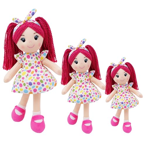 June Garden 14" Snuggle Cuties Sophie - Soft Cuddly Plush Doll Gift for Girls - Huggable Rag Doll - Pink M - color: Pink Sophie, size: Medium