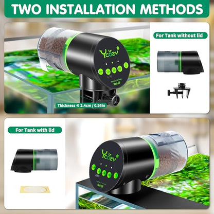 Ycozy Automatic Fish Feeder Rechargeable with USB Cable Moisture-Proof Intelligent Electric Fish/Turtle Feeder for Aquarium & Fish Tank (Plug Powered-EV) - size: Plug Powered-EV