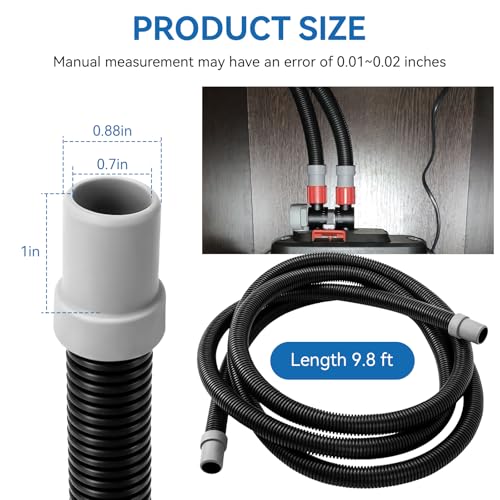 A20015 Ribbed Hosing Replacement for Fluval 304/305/306/307/404/405/406/407 Canister Filter, for Fluval Aquarium Filter Tubing Replacement Parts, 9.8Ft