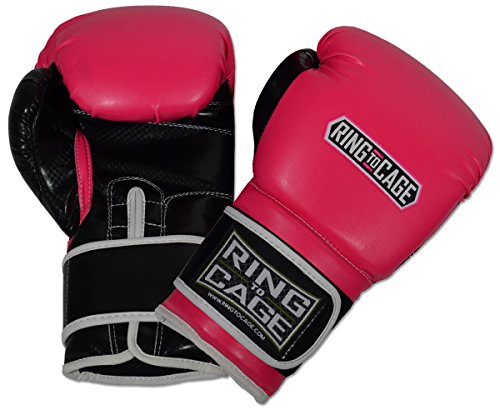 Gym Training Stand-Up Boxing Gloves - color: Pink/Black, size: Large weighs 16oz
