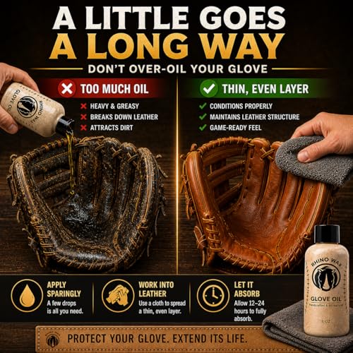 Premium Baseball Glove Oil for Break-in & Glove Conditioning | Premium glove oil to break in, condition, and maintain baseball gloves - Softens leather and preserves flexibility.