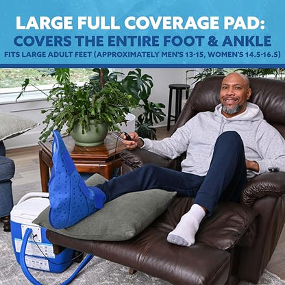Polar Active Ice 3.0 Cold Therapy Ice Machine System with Programmable Timer, Large Foot Therapy Compression Pad, Lightweight 16 Quart Cooler, Quiet Pump, Strong Cryotherapy Pain Relief Treatment - style: Large Foot Pad