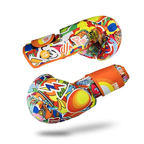 Sticker Bomb Adult Boxing Gloves - color: 70's, size: 10 OZ