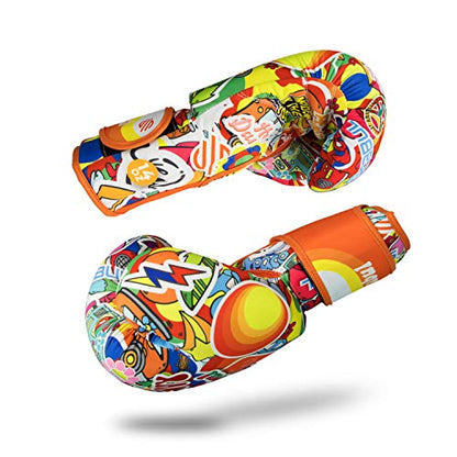 Sticker Bomb Adult Boxing Gloves - color: 70's, size: 12 OZ
