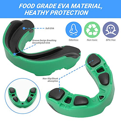 Number-one 3 Pack Soft Mouth Guard, Professional Sports Mouthguard for Boxing, Jujitsu, MMA, Football, Basketball, Hockey, Karate, Rugby Teeth Armor to Protect Braces for Adult & Youth
