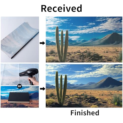 3 PCS Terrarium Background, 30x18 inch Polyester Reptile Backgrounds | Cloth Terrarium Background, Tropical Green Tree Fern & Gobi Desert Sunshine Cactus Rock Terrarium Background - size: 30x18 Inch
