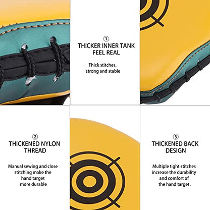OUKENS Boxing Pads Mini Focus Mitts,PU Leather Boxing Curved Focus Punching Mitts Kids Mini Boxing Gloves Pads Boxing Target Pads for Kickboxing, MMA, Muay Thai, Punching Target, Martial Arts - color: 1 piece Yellow