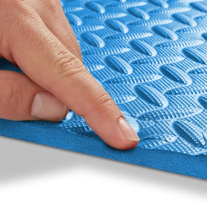 Philosophy Gym Pack of 30 Exercise Flooring Mats - 24 x 24 Inch Foam Rubber Interlocking Puzzle Floor Tiles - Blue - color: 120 Sq Ft, 1/2" Thick - Blue