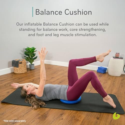 Balanced Body Balance Cushion, Pilates Stability Cushion, Inflatable Disc for Balance Exercises and Muscle Release, Exercise Equipment for Home Gym or Pilates Studio Use