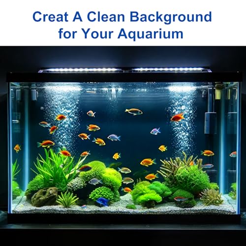 ELEBOX Aquarium Background Blue Black Fish Tank Background Picture 2 Sides Fish Backdrop for Aquarium Wallpaper 24" x 71" - size: 23.6" H x71.7" L