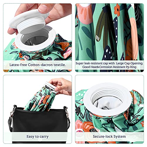 Nuanchu 3 Pieces Ice Bags for Injuries Reusable Ice Pack Hot Cold Water Bag 6, 9, 10 Inches Hot Cold Therapy and Pain Relief Pain Screw Top for Sports Knee Head Leg(Flower Style) - style: Flower Style